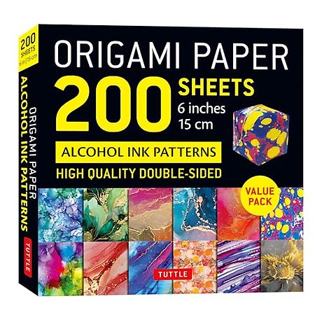 Origami Paper 200 sheets Alcohol Ink Patterns 6" (15 cm)