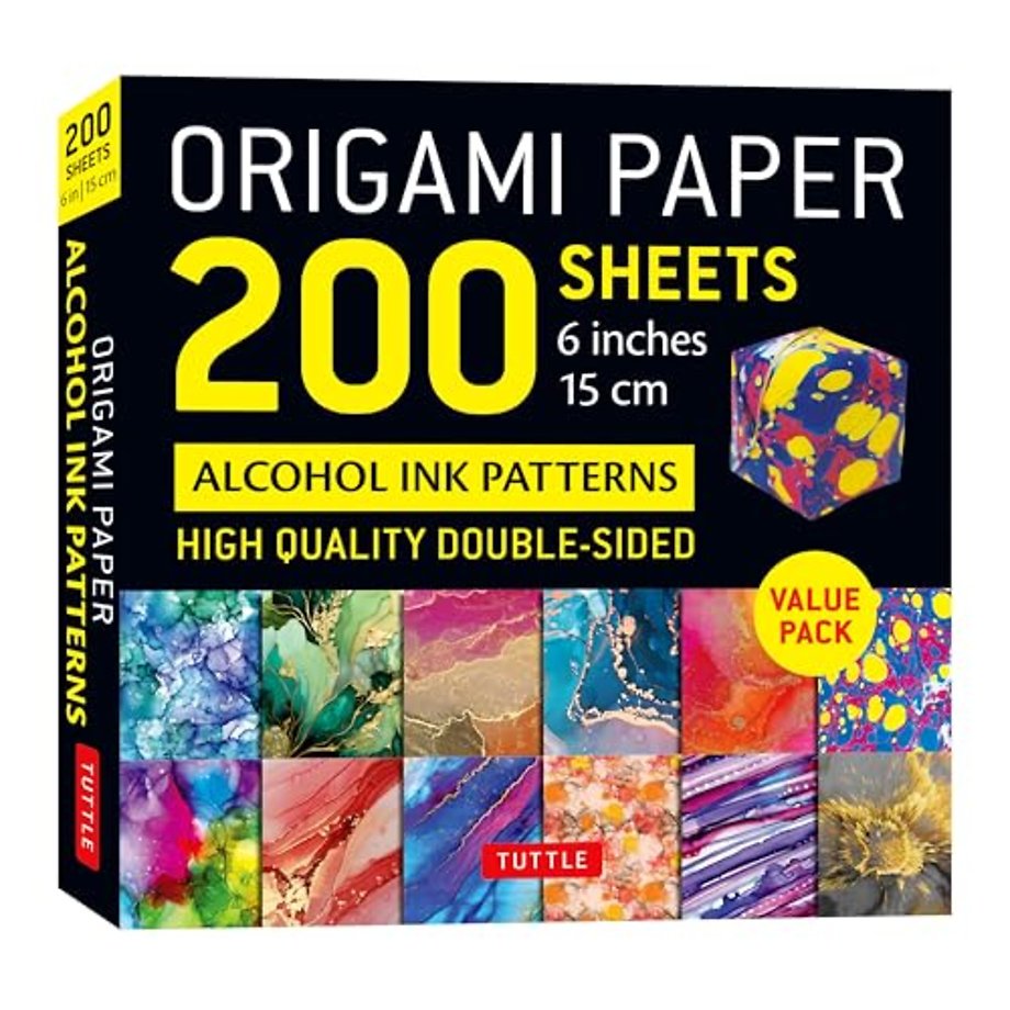 Origami Paper 200 sheets Alcohol Ink Patterns 6" (15 cm)