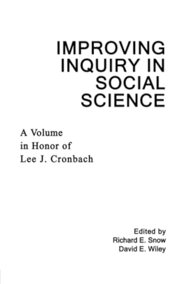 Improving Inquiry in Social Science