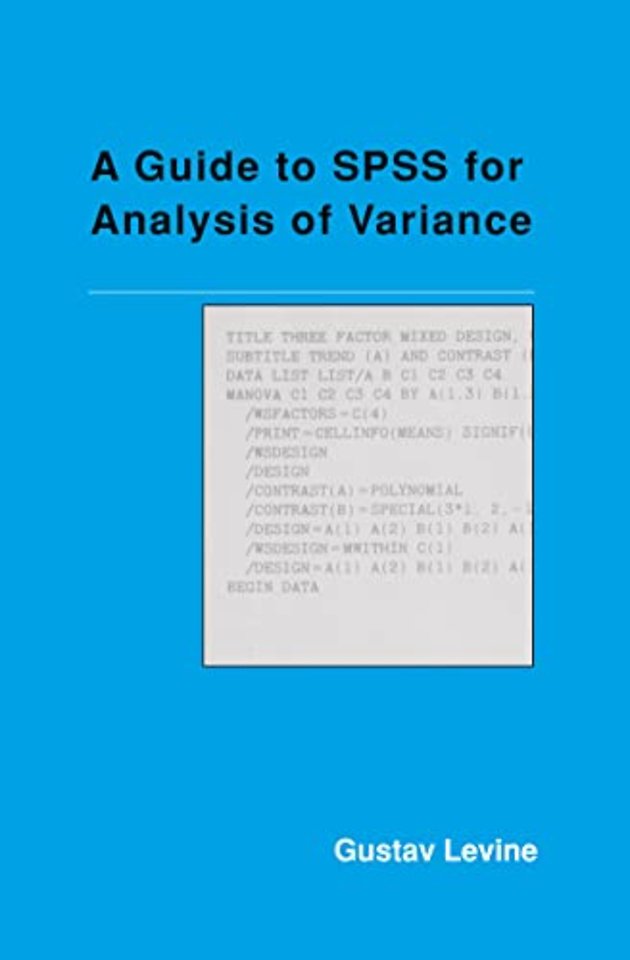 Guide to SPSS for Analysis of Variance