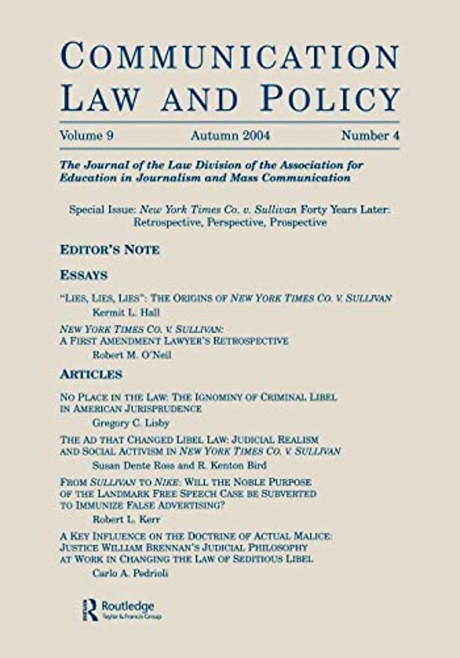 New York Times Co. v. Sullivan Forty Years Later