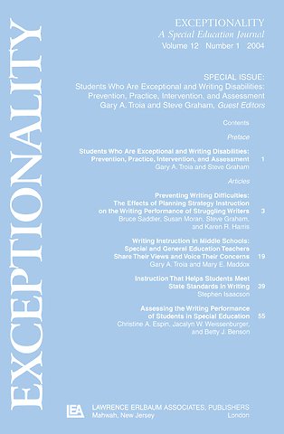 Students Who Are Exceptional and Writing Disabilities