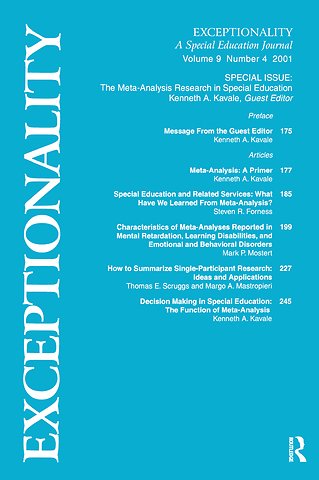 Meta-Analysis Research in Special Education