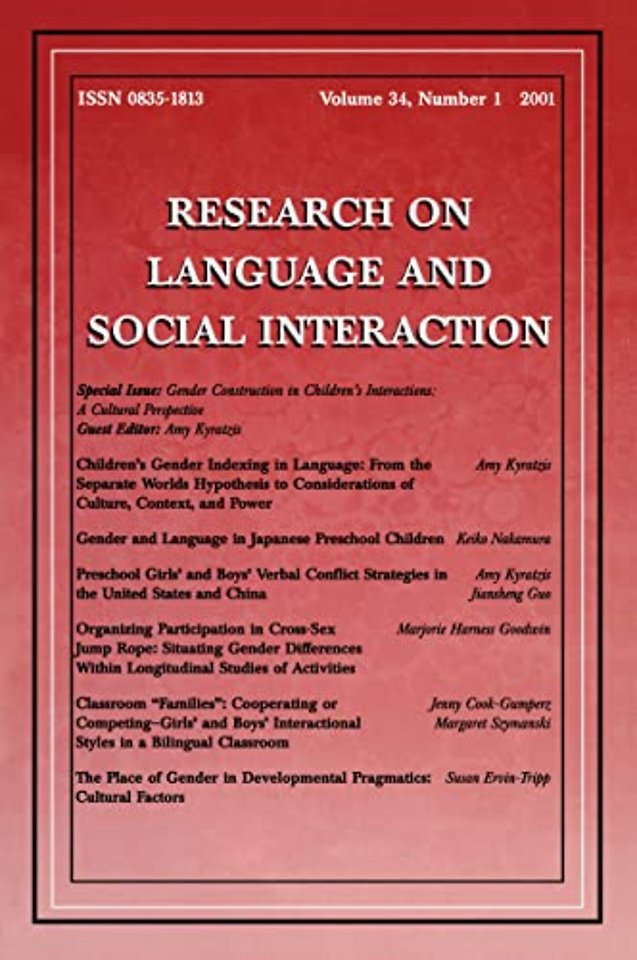 Gender Construction in Children's Interactions