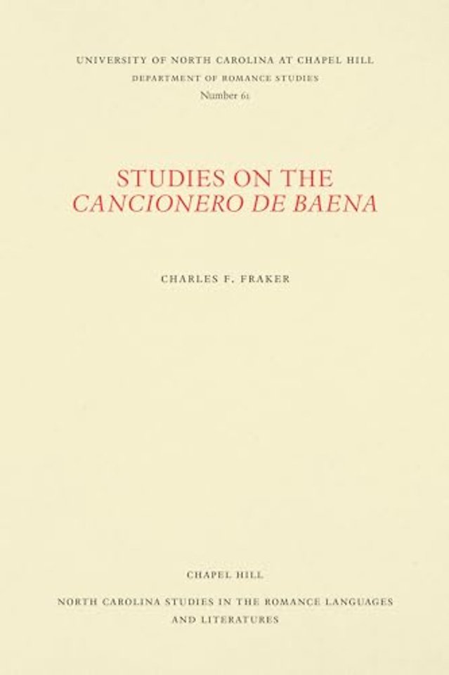 Studies on the Cancionero De Baena