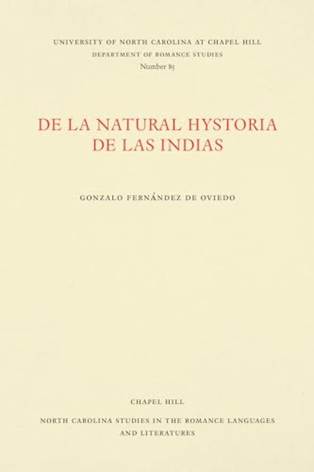 De La Natural Hystoria De Las Indias