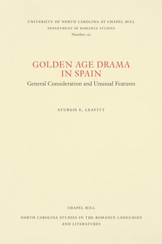 Golden Age Drama in Spain
