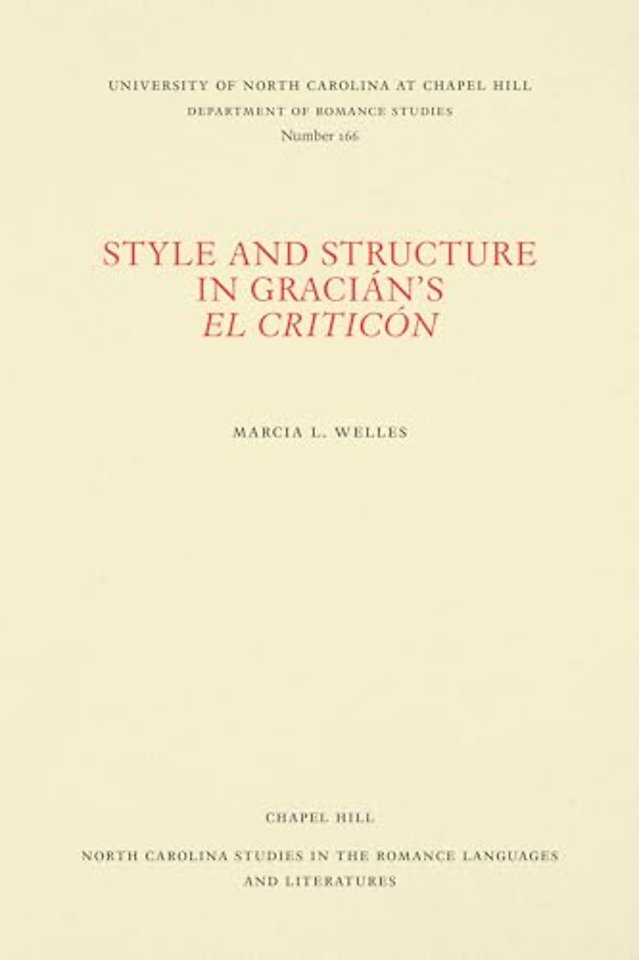 Style and Structure in Gracian's El Criticon