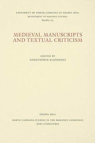 Medieval Manuscripts and Textual Criticism