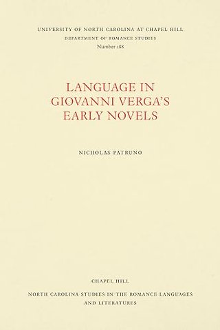 Language in Giovanni Verga's Early Novels