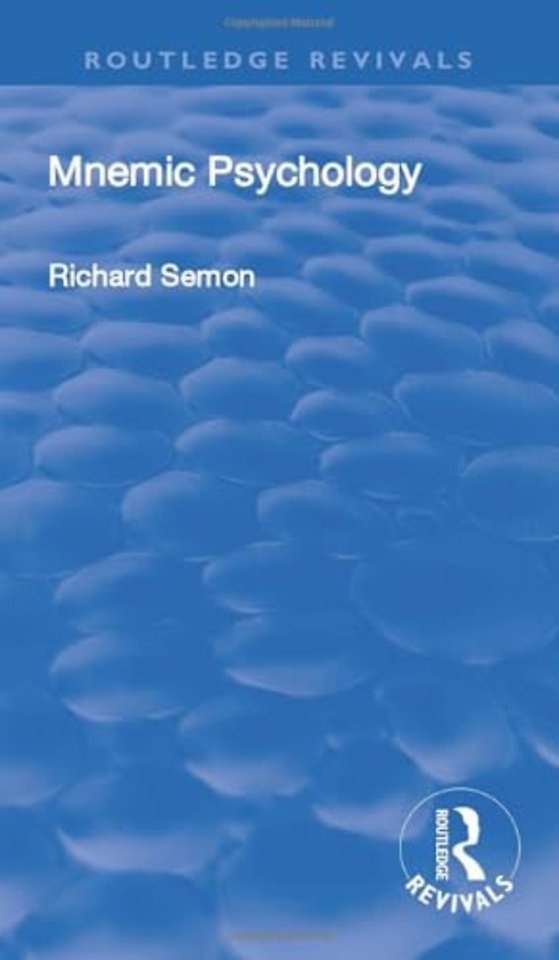 Revival: Mnemic Psychology (1923)