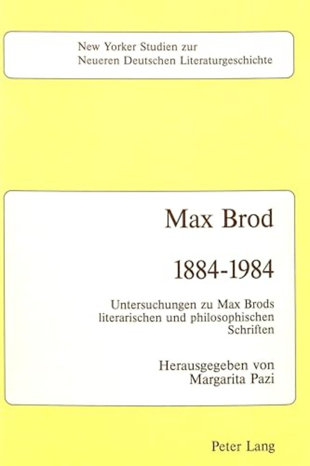 Max Brod 1884 - 1984