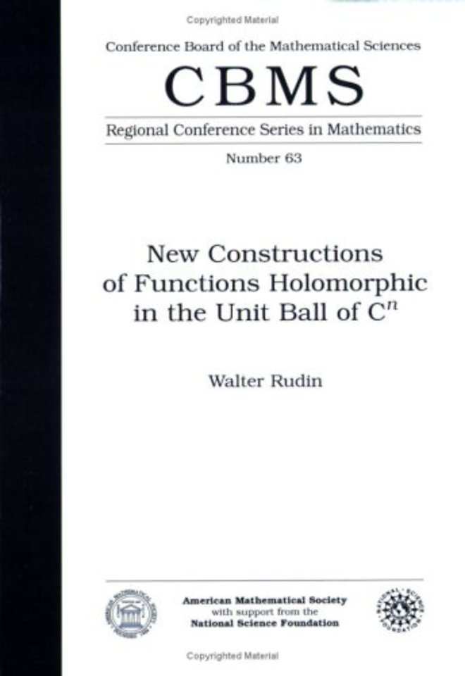 New Constructions of Functions Holomorphic in th – Regional Conference