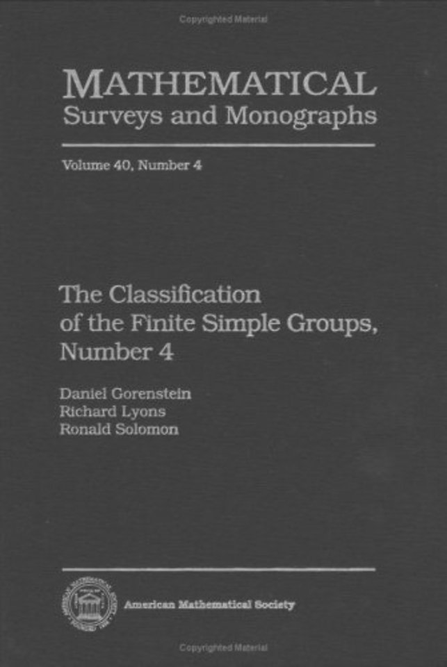 The Classification of the Finite Simple Groups No. 4: Part II, Chapters 1–4; Uniqueness Theorems