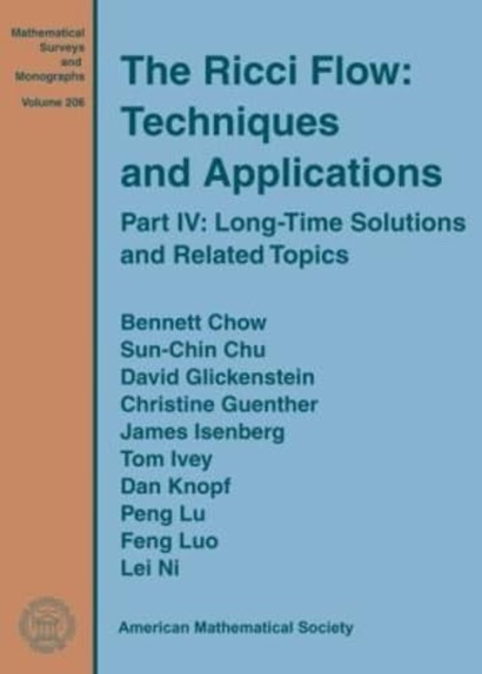 The Ricci Flow: Techniques and Applications – Part IV: Long–Time Solutions and Related Topics