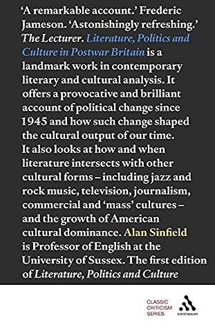 Literature, Politics and Culture in Postwar Britain