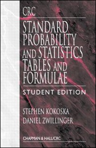 CRC Standard Probability and Statistics Tables and Formulae, Student Edition