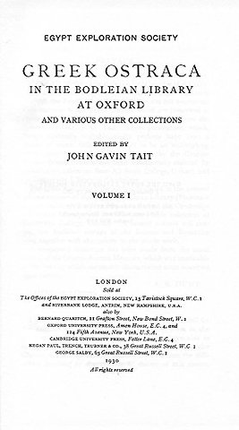 Greek Ostraca in the Bodleian Library at Oxford and Various Other Collections