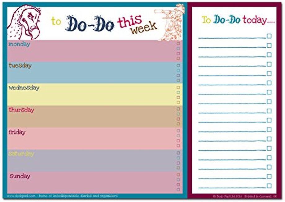 Dodo Daily to Do List Notepad (A4) Classic