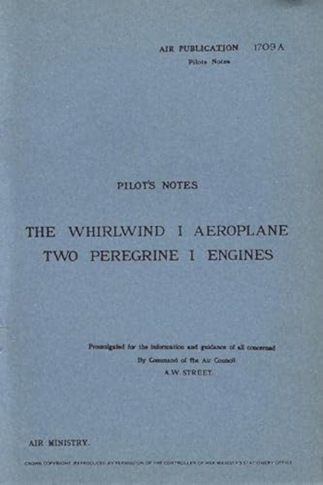 Whirlwind I Pilot's Notes