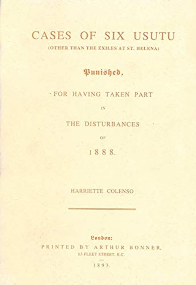 Cases of Six Usutu Punished for Having Taken Part in the Disturbances of 1888 Book 9
