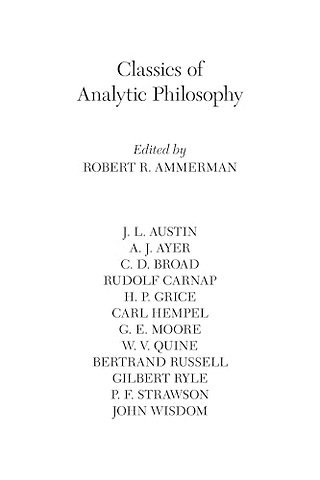 Classics of Analytic Philosophy
