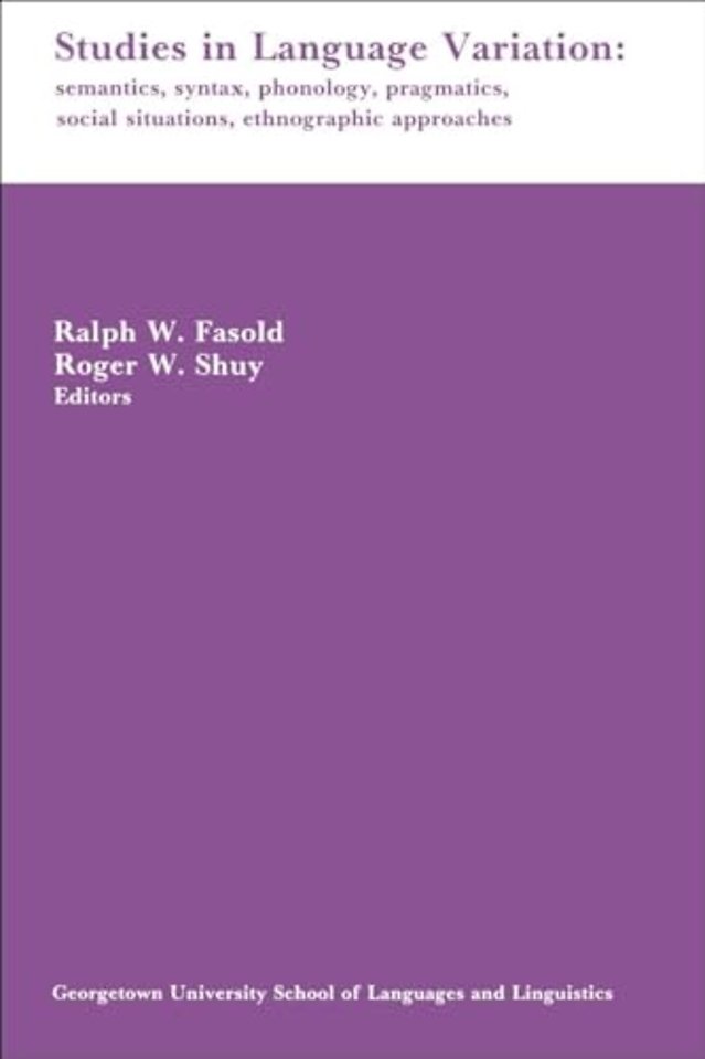Studies in Language Variation