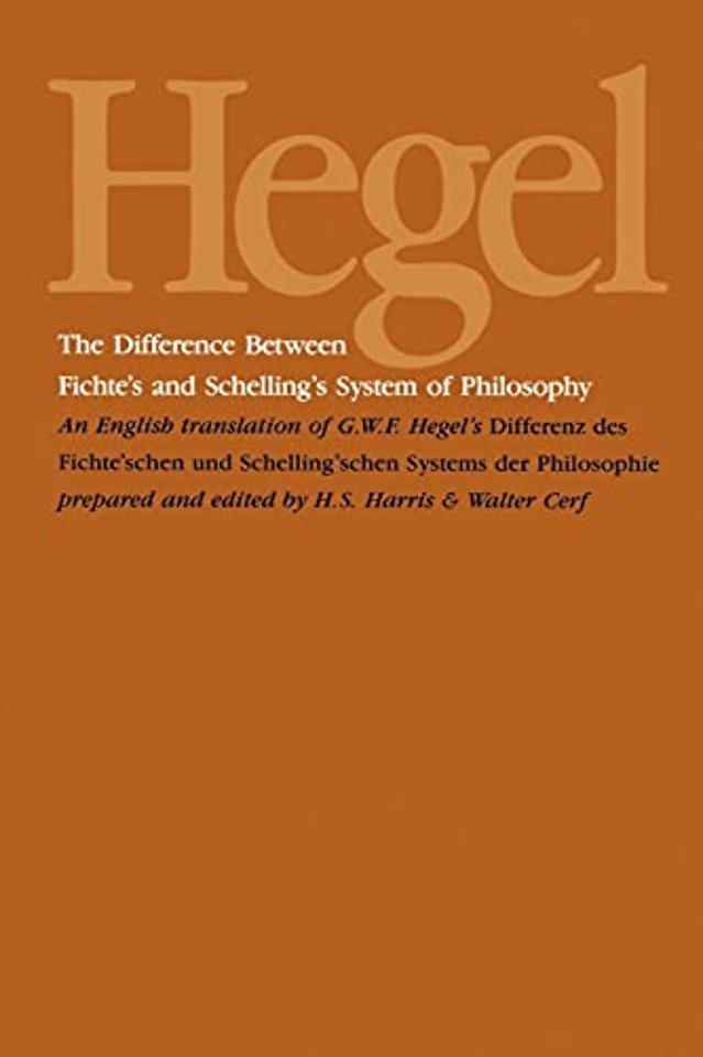 The Difference Between Fichte's and Schelling's System of Philosophy