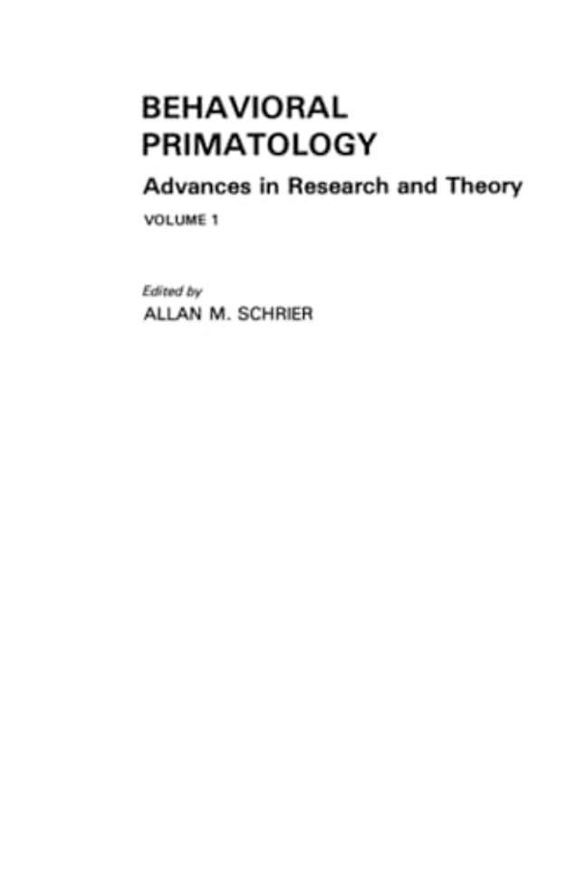 Behavioral Primatology