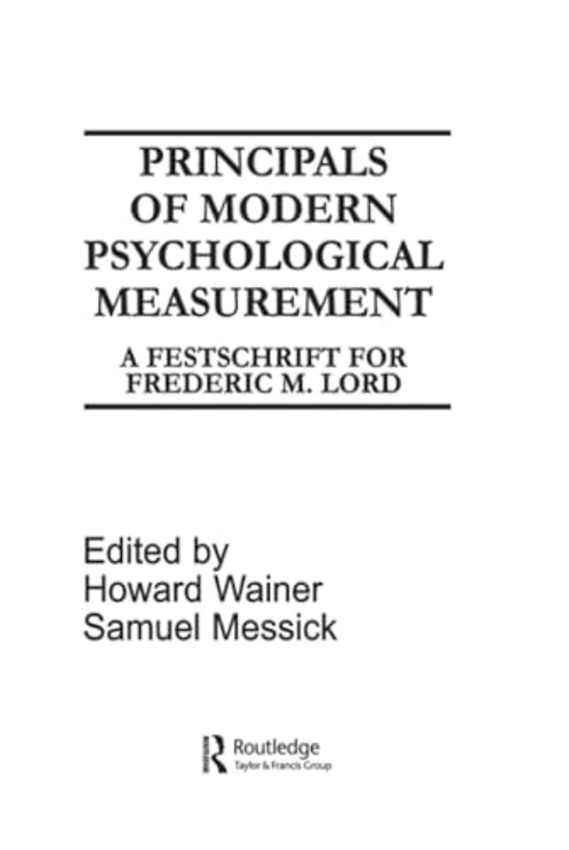 Principals of Modern Psychological Measurement
