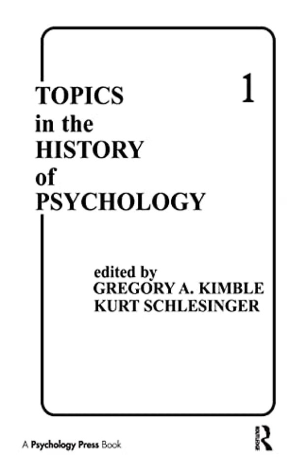 Topics in the History of Psychology