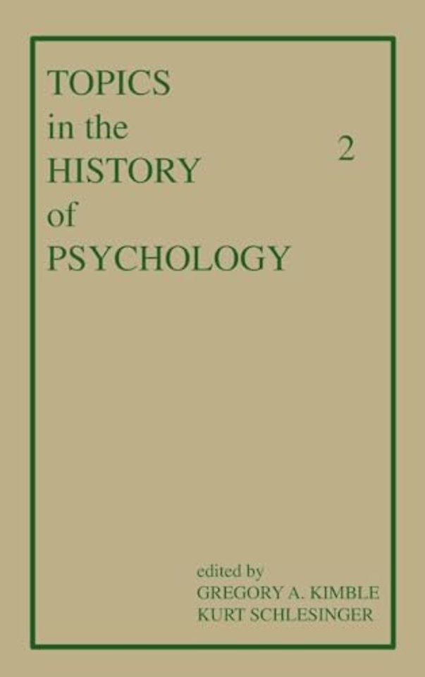 Topics in the History of Psychology
