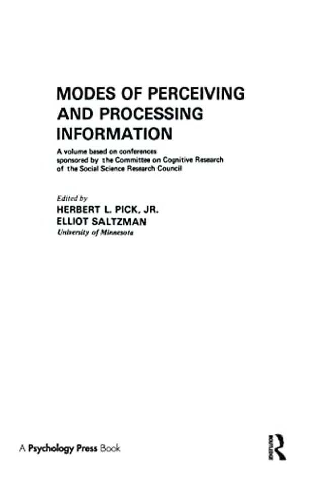 Modes of Perceiving and Processing Information