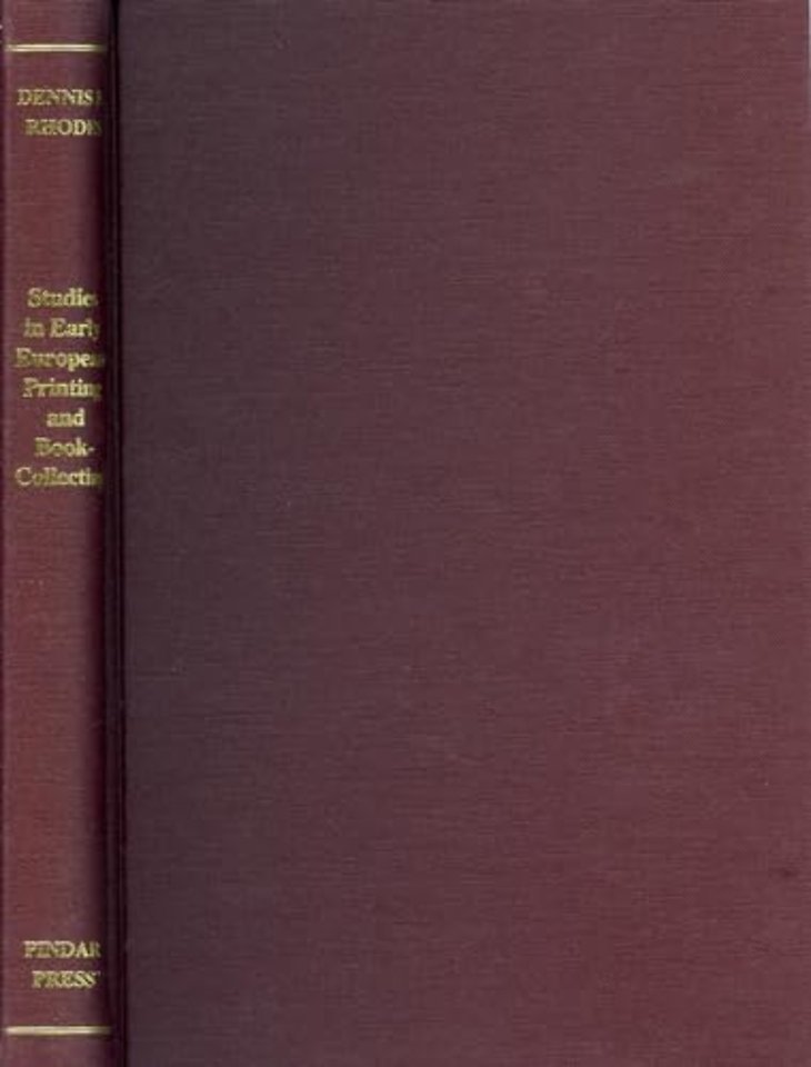 Studies in Early European Printing and Book-Collecting