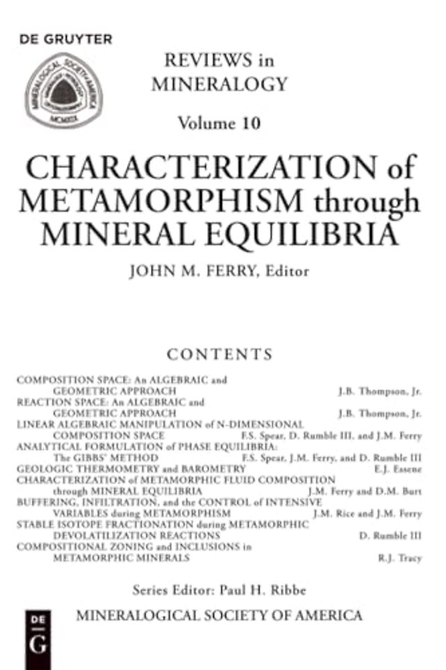 Characterization of Metamorphism through Mineral Equilibria