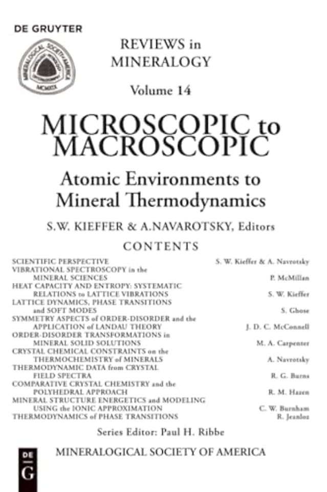 Microscopic to Macroscopic – Atomic Environments to Mineral Thermodynamics