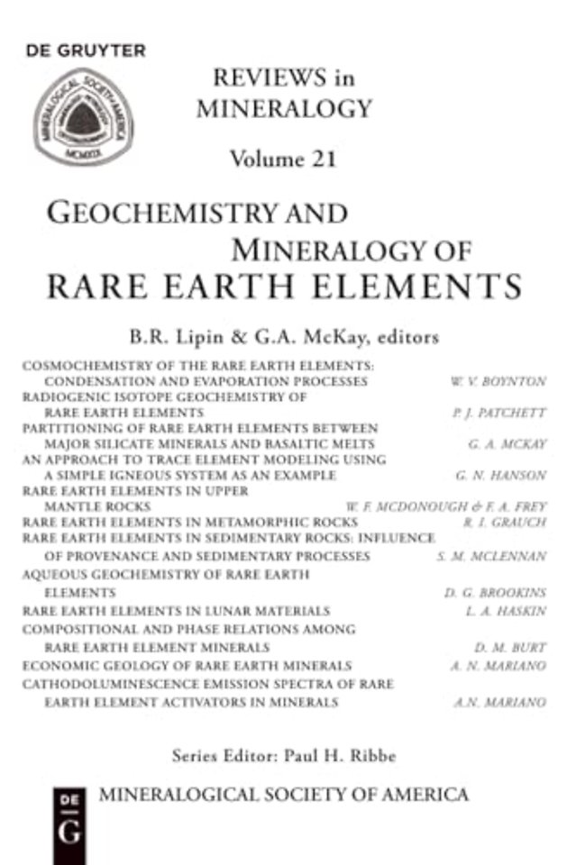 Geochemistry and Mineralogy of Rare Earth Elements