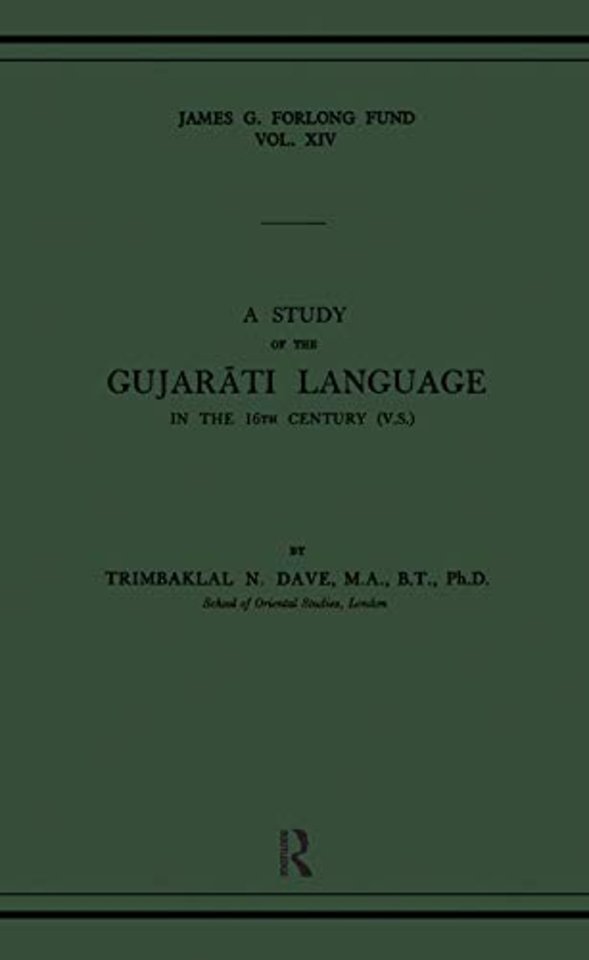 Study of the Gujarati Language in the XVth Century