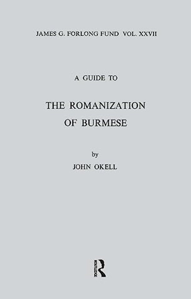 Guide to the Romanization of Burmese