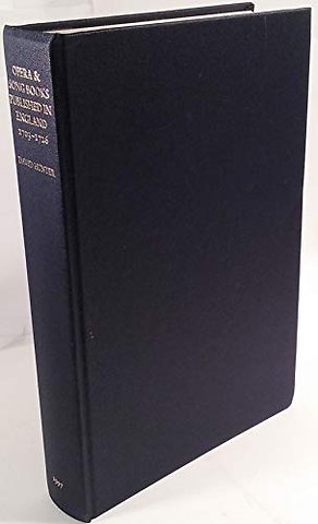 Opera and Song Books Published in England, 1703-1726