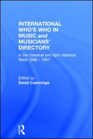 Intl Whos Who Music&Ency Ed15