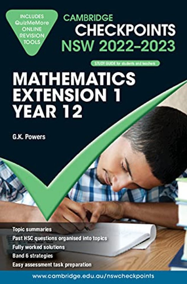 Cambridge Checkpoints NSW Mathematics Extension 1 Year 12 2022–2023