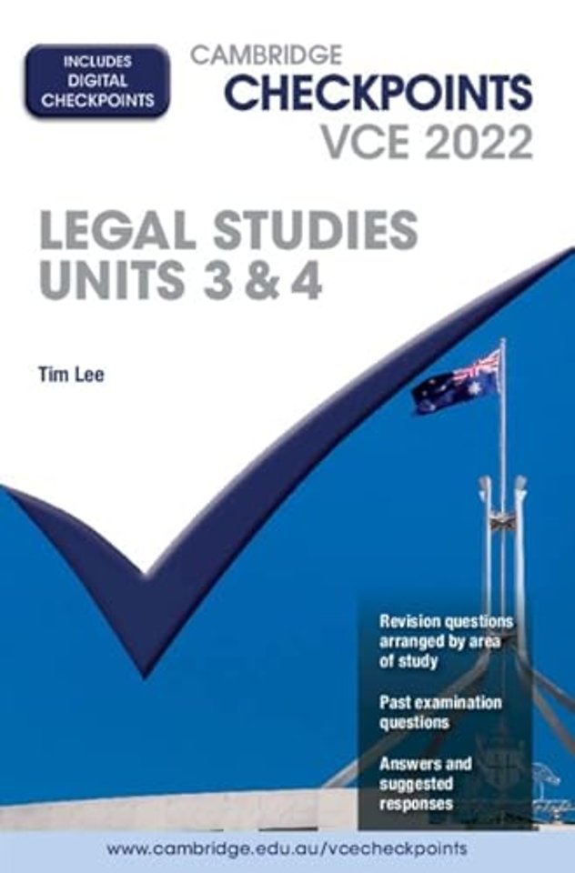 Cambridge Checkpoints VCE Legal Studies Units 3&4 2022