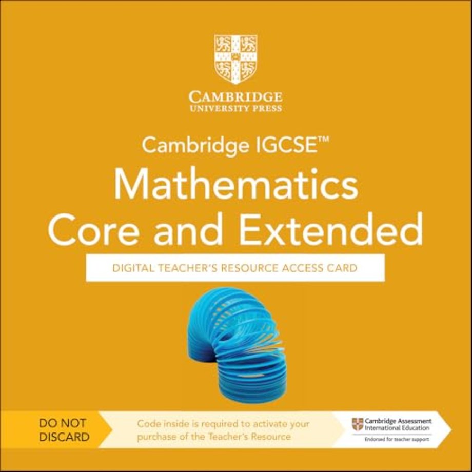 Cambridge IGCSE™ Mathematics Core and Extended Digital Teacher's Resource - Individual User Licence Access Card (5 Years' Access)