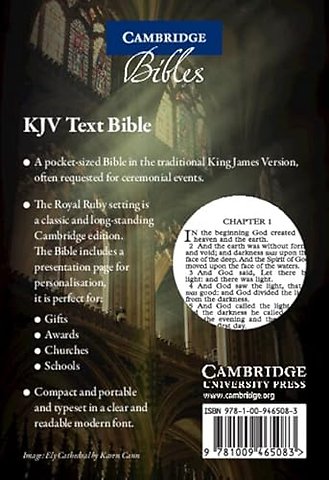 KJV Ruby Text Bible, KJ221:T, Black Hardback