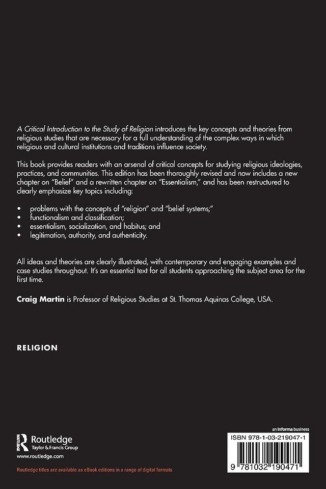 A Critical Introduction to the Study of Religion