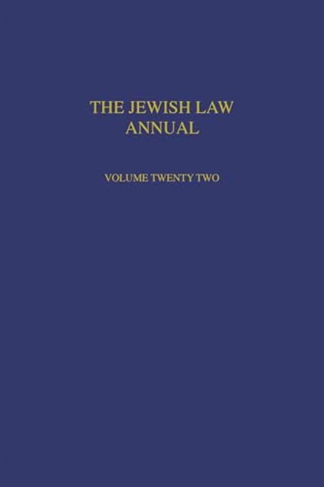 The Jewish Law Annual Volume 22