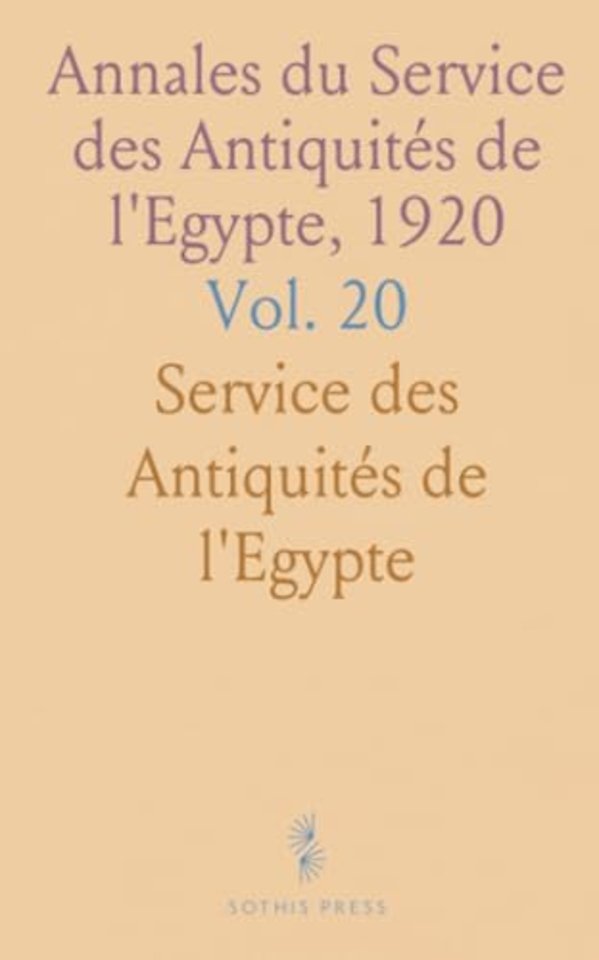 Annales du Service des Antiquites de l'Egypte, 1920