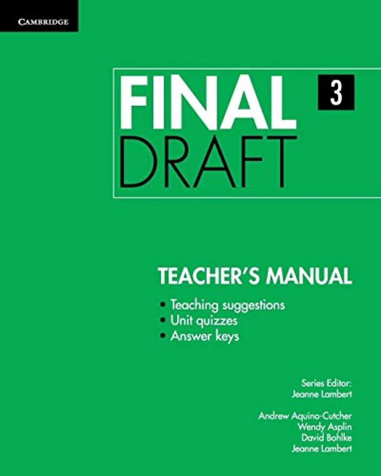 Final Draft Level 3 Teacher's Manual