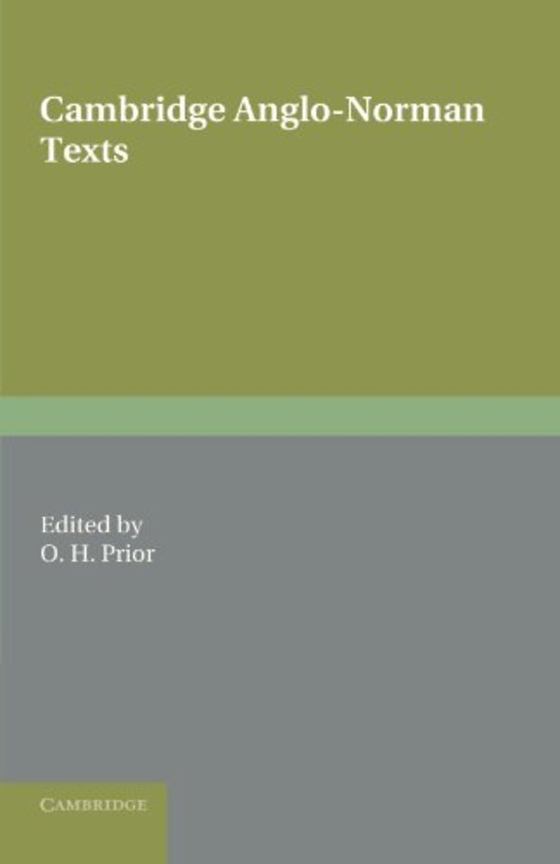 Cambridge Anglo-Norman Texts